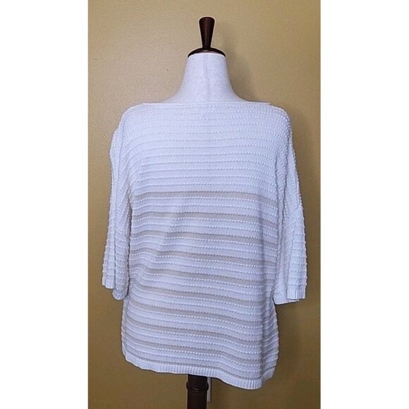 Time and True Sweater Short Sleeved Cotton Womens Small Striped Loose Fit EUC - Picture 3 of 10